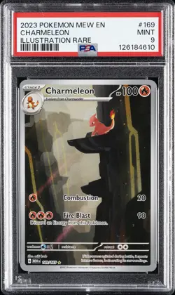 2023 POKEMON MEW EN-151 ILLUSTRATION RARE #169 CHARMELEON PSA 9 - Image 1