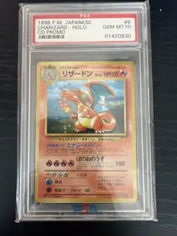 1998 P.M. Pokemon Japanese - Charizard Holo CD Promo #006 GEM PSA 10 - Image 2