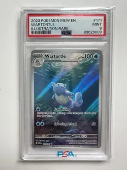 PSA 9 Wartortle 171 English Pokemon 151 2023 Illustration Rare - Image 1