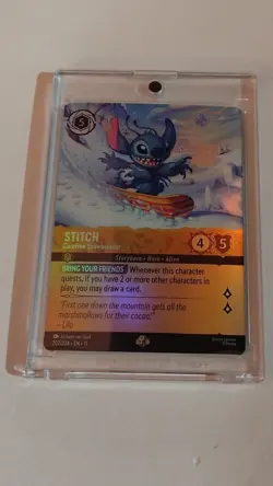 Disney Stitch-Carefree Snowboarder 207/204 Lilo & Stitch Foil Character Lorcana - Image 1