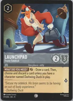 Disney Lorcana Winterspell (11) - Playset (4) #177 Launchpad - Trusty Sidekick - Image 2