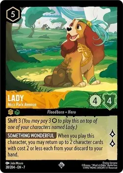 Lady 28/204 Disney Lorcana Archazia's Island Regular Super Rare Card NM - Image 1
