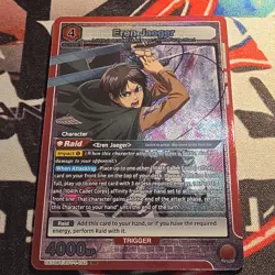 Union Arena Bandai Eren Jaeger SR Holo 4000BP Attack on Titan UA10BT/AOT4-092 - Image 1