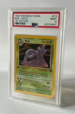 Pokemon Muk 1st Edition TCG Fossil Holo Rare Card 13/62 PSA 9 Mint WOTC 1999 #13 - Image 1