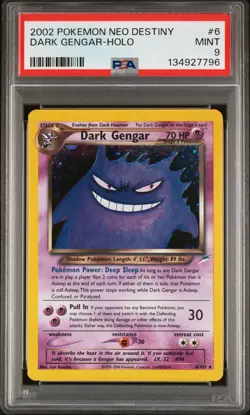 Dark Gengar Neo Destiny Holo Pokemon Card PSA 9 Mint Condition 6/105 2002 - Image 1