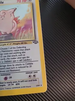 Clefable - 1/64 - Pokemon Jungle 1st Edition Holo Rare Card WOTC MP/Small Crease - Image 5