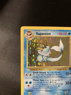 Vaporeon 12 Holo Rare Jungle JU Water Holo 12/64 1999 LP Pokemon Card - Image 2