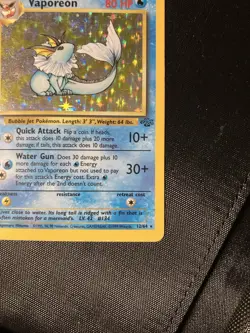 Vaporeon 12 Holo Rare Jungle JU Water Holo 12/64 1999 LP Pokemon Card - Image 4