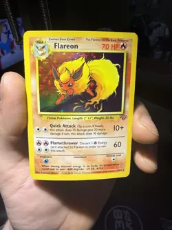 1999 Pokemon Jungle Unlimited Flareon Holo Rare Card #3/64 - Image 1