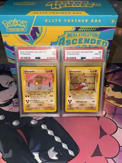 Hitmonlee Hitmonchan Neo Destiny PSA 7/PSA 8, Sequential Slabs Pokemon Vintage - Image 1