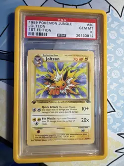 Pokemon Jungle Jolteon 1st Edition PSA 10 Rare 20/64 English 1999 - Image 1