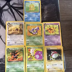 pokemon lot 7 cards,Vintage, rare-Dark Team Rocket Psyduck- Dark Kadabra-Persian - Image 1