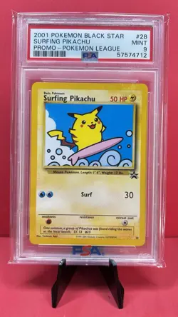 Pokemon 2001 - Surfing Pikachu 28/53 Wotc Promo Regular - PSA 9 - Image 1