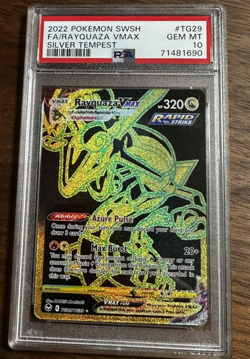 PSA 10 POKEMON SWORD & SHIELD SILVER TEMPEST #TG29 FULL ART/RAYQUAZA VMAX 2022 - Image 1