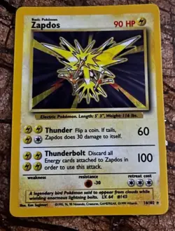 Pokemon TCG Zapdos Base Set 16/102 Holo Unlimited Holo Rare - Image 1
