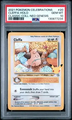 2021 POKEMON CELEBRATIONS CLASSIC COLL #20 CLEFFA-HOLO PSA 10 - Image 1