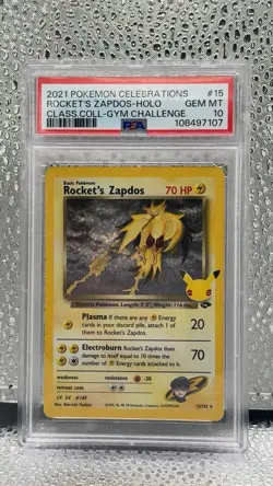 2021 Pokemon Rocket's Zapdos 15/132 Celebrations Classic Collection Holo PSA 10 - Image 1