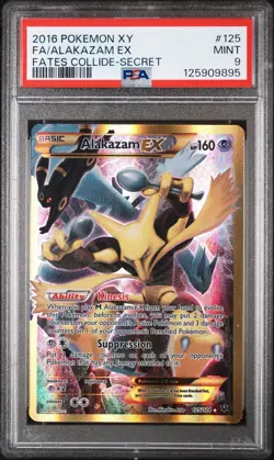 2016 POKEMON XY ALAKAZAM EX FATES COLLIDE-SECRET #125 PSA MINT 9 - Image 1