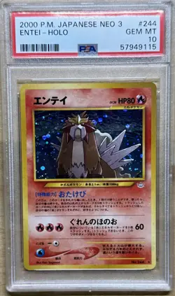 2000 POKEMON JAPANESE NEO 3 ENTEI HOLO #244 PSA 10 GEM MINT - Image 1