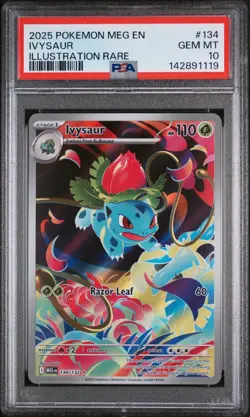 Pokemon TCG Ivysaur 134/132 Mega Evolution Illustration Rare PSA 10 - Image 1
