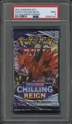 Pokemon Chilling Reign Booster Pack Sealed PSA 9 MINT Galarian Zapdos Art - Image 1