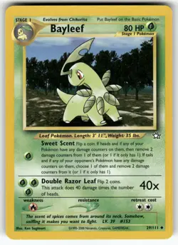Bayleef (29) Neo Genesis Uncommon Pokemon Near Mint or Better - Image 1
