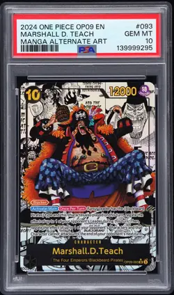Marshall.D.Teach OP09-093 PSA 10 Blackbeard Manga One Piece TCG New World ENG - Image 1