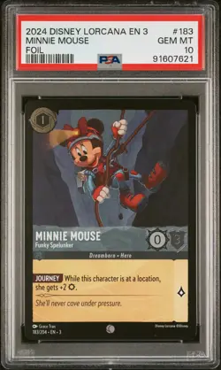 Minnie Mouse Cold Foil PSA 10 GEM MINT 2024 Into the Inklands 183 Disney Lorcana - Image 1