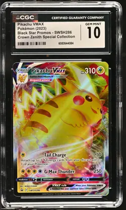 Pokemon TCG GRADED 2023 Pikachu VMAX SWSH286 Crown Zenith BSP GM 10 CGC ENG - Image 1