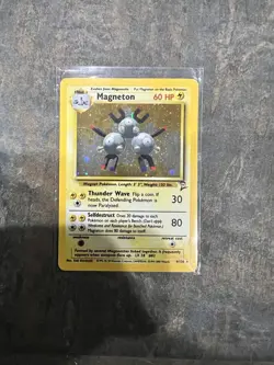 Magneton 9/130 Base Set 2 Unlimited Holo Rare Pokemon - Image 1