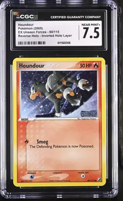 Houndour 60/115 Reverse Holo *Regular Holo Pattern* Pokemon CGC 7.5 Near Mint+ - Image 1