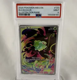 Pokemon Mega Evolution Bulbasaur #133/132 PSA 9 Mint Illustration Rare - Image 1