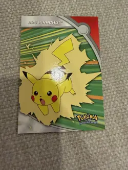 Pikachu HV6 #25 Pokemon Topps TV Animation Heroes & Villains Series 3 Blue NM - Image 1