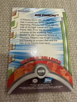 Pikachu HV6 #25 Pokemon Topps TV Animation Heroes & Villains Series 3 Blue NM - Image 2