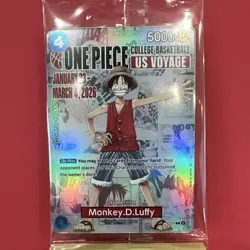 Bandai Monkey.D.Luffy P-055 Promo Full Art Holo US Voyage One Piece CCG Card - Image 1