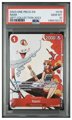 PSA 10 Nami Gift Collection 2023 Promo #016 One Piece Waifu Straw Hat - Image 1
