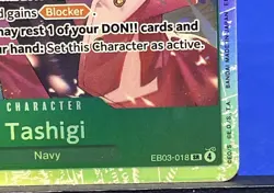 One Piece TCG - Tashigi PRERELEASE ENGLISH EB03-018 HEROINES SR - Near Mint - Image 4