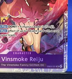 One Piece TCG - Vinsmoke Reiju PRERELEASE ENGLISH EB03-031 HEROINES SR Near Mint - Image 4