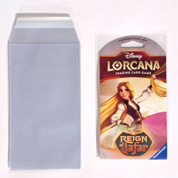 Lorcana Sleeved Booster Pack Protective Sleeves - x50 Self Sealing Clear View - Image 1