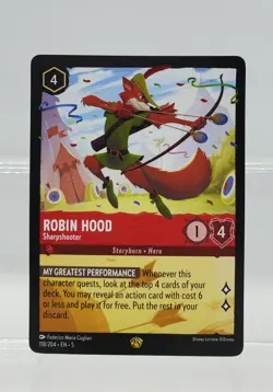 Disney Lorcana Robin Hood - Sharpshooter 118/204 Shimmering Skies Legendary - Image 1