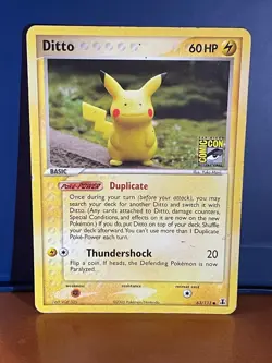Pokemon Delta Species Ditto (Pikachu) Comic Con Promo Card 63/113 - Vintage Rare - Image 1