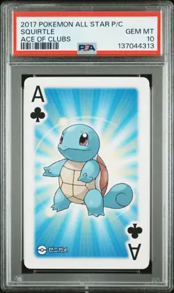 Pokemon All Star Squirtle Ace of Clubs Playing Poker Card 2017 PSA 10 GEM MINT - Image 1
