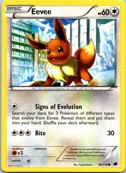 Eevee - BW Plasma Freeze 90/116 Black White 151 Pokemon TCG Card LP - Image 1