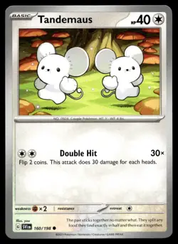 Tandemaus 160/198 Pokemon Card Scarlet & Violet Common 40 HP LP OK - Image 1