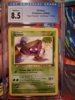 Grimer 57/82 Team Rocket UNLIMITED CGC 8.5 NM/MINT BANNED CARD POKEMON 2000 - Image 1
