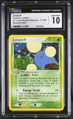 CGC 10 Jumpluff EX Team Rocket Returns 11/109 Reverse Holo STAMPED Pokemon Card - Image 1