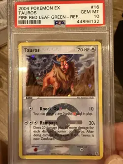 Pokemon Card Tauros Reverse Holo 16 PSA 10 Fire Red & Leaf Green - Image 1