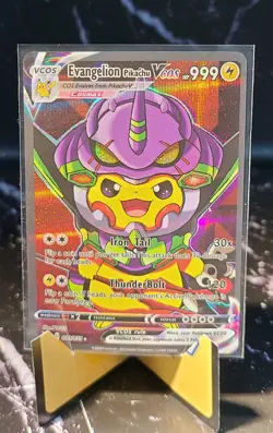 Evangelion Pikachu VCOS 013/055 Full Art Holo Pokemon Card - Image 1