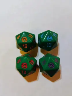 TMNT Magic The Gathering Complete Set of 4 Spindown Dice - Image 1