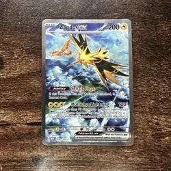 Pokemon TCG Zapdos EX Card 202/165 Scarlet Violet-151 Sir, Near Mint Condition - Image 1